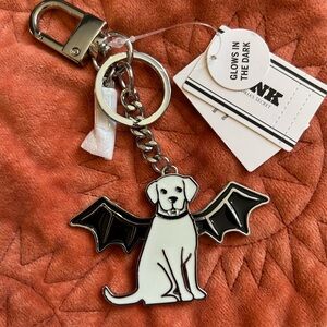 PINK Victoria's Secret Black and White Dog Keychain